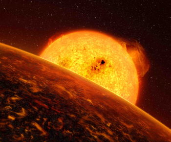 COROT-7b e la sua stella (Crediti: ESO/L. Calcada)