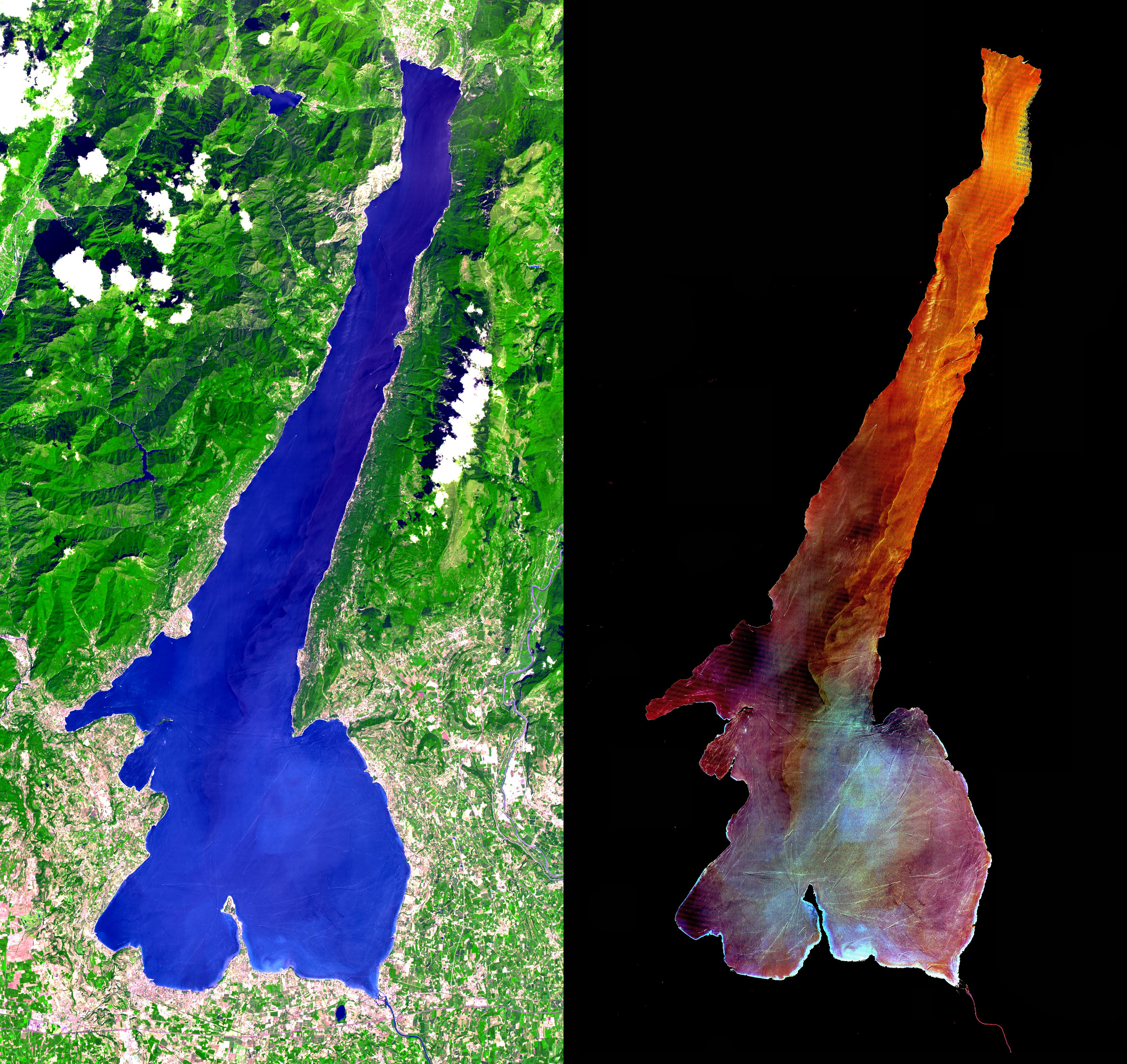 Il Lago di Garda visto dall'alto (NASA/GSFC/METI/ERSDAC/JAROS, and U.S./Japan ASTER Science Team)
