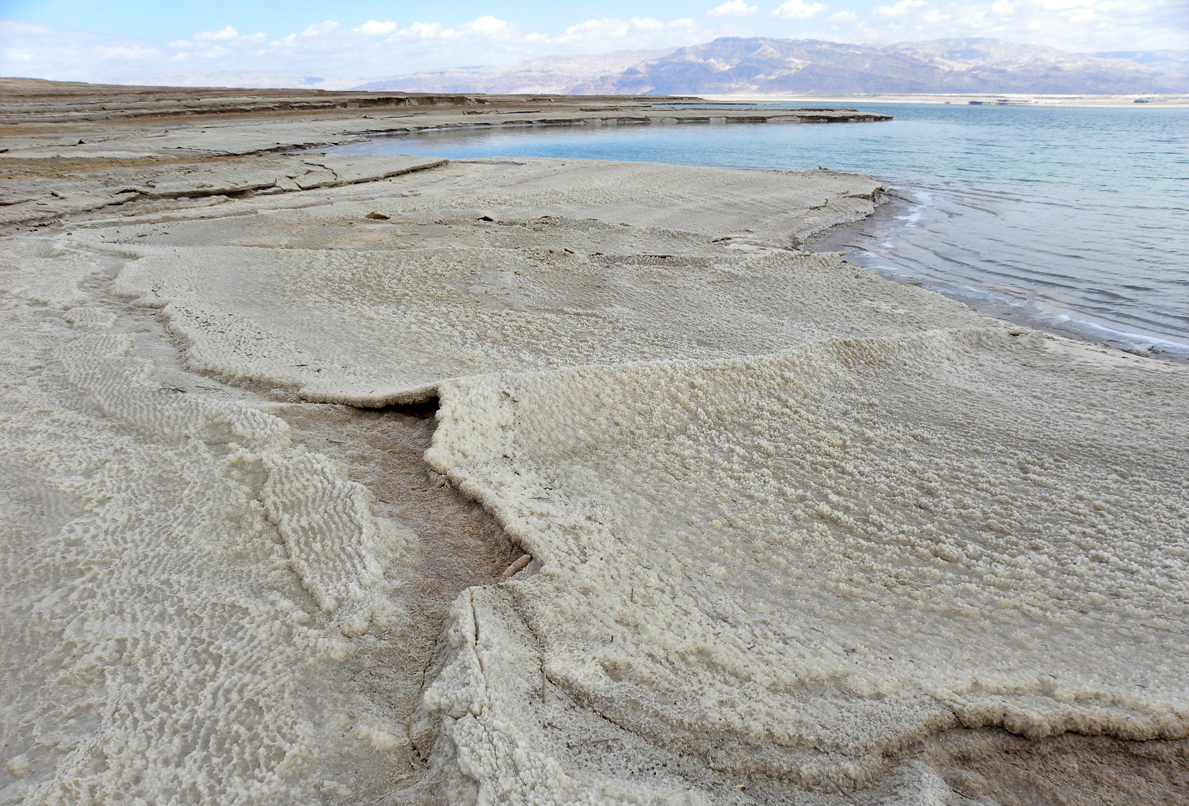 deposito di salgemma sul Mar Morto