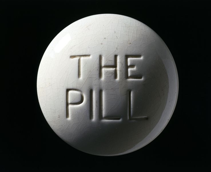 http://commons.wikimedia.org/wiki/File:Model_of_a_contraceptive_pill,_Europe,_c._1970_Wellcome_L0059976.jpg