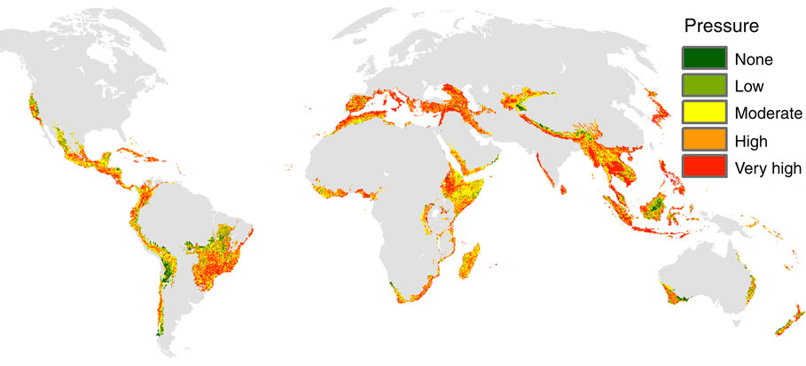 impronta umana alta biodiversità